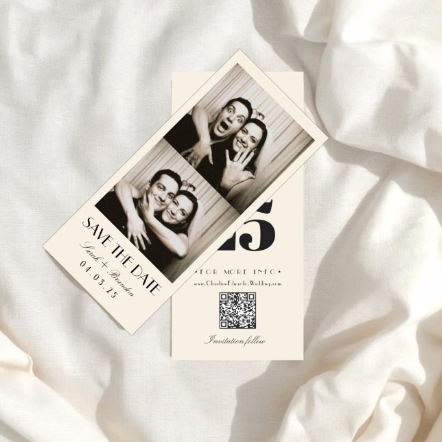 Tipografía de Fotomatón Retro Qrcode Save the Date (Subido por el creador)