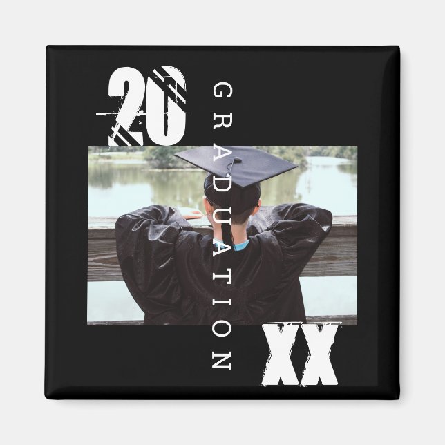 Tipografía de graduación 2025 Imán de fotografía n (Frente)