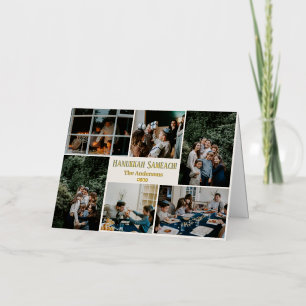 Tipografía de Hanukkah Fotografía familiar azul Co