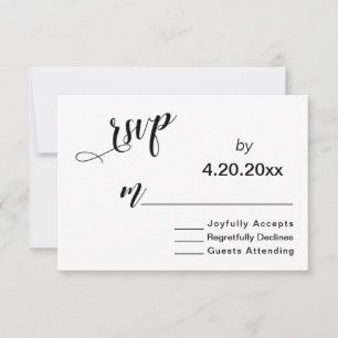 Tipografía de letra elegante, RSVP de boda minimal