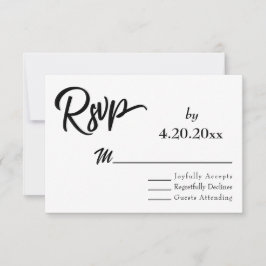 Tipografía de letra elegante y simple RSVP de boda