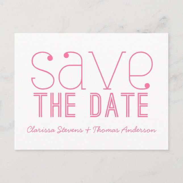 Tipografía de Moda Anuncio de Boda, Rosa (Anverso)