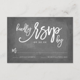 Tipografía de moda Boda de pizarra RSVP