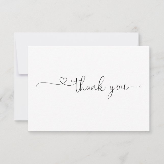 Tipografía de moda Elegante Tarjeta de agradecimie (Anverso)