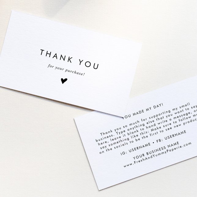 Tipografía de moda Gracias tarjeta de visita (Subido por el creador)