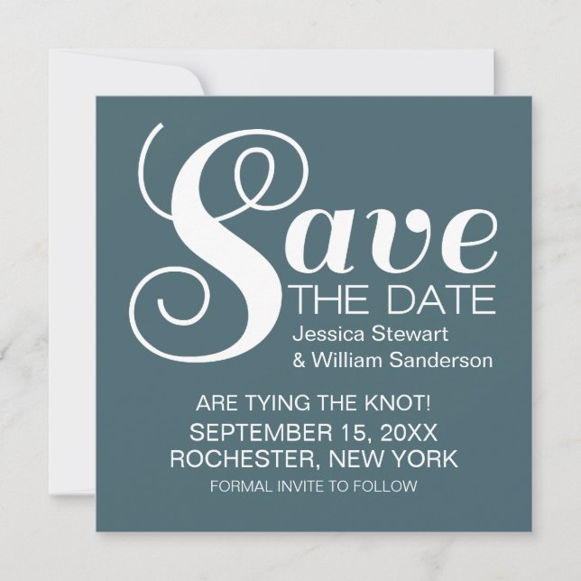 Tipografía de moda Guardar la invitación de fecha, (Anverso)