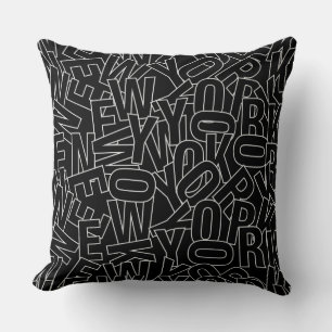 Tipografía de Nueva York tira almohadas