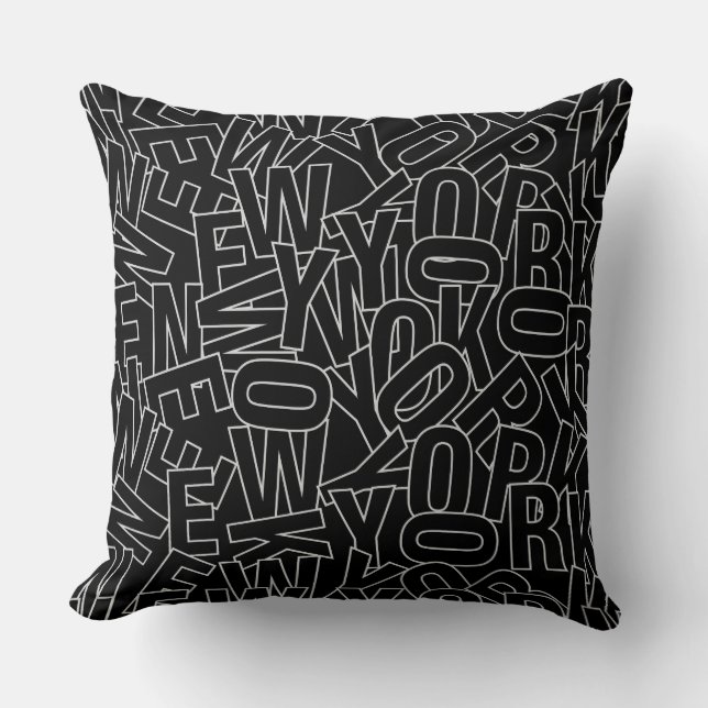 Tipografía de Nueva York tira almohadas (Anverso)