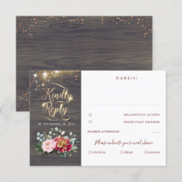 Tipografía de oro Boda de otoño rústica RSVP