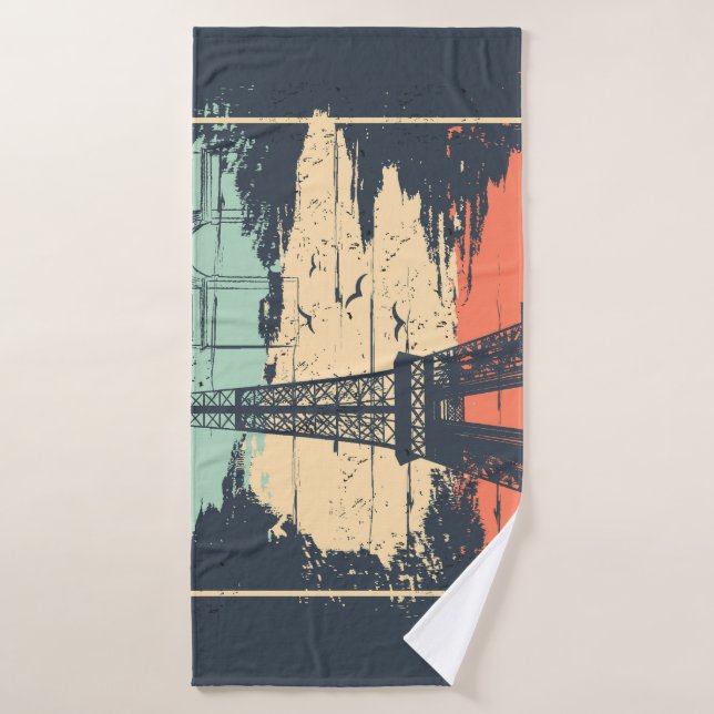 Tipografía de París: poster abstracto de Eiffel. (Toalla de baño)