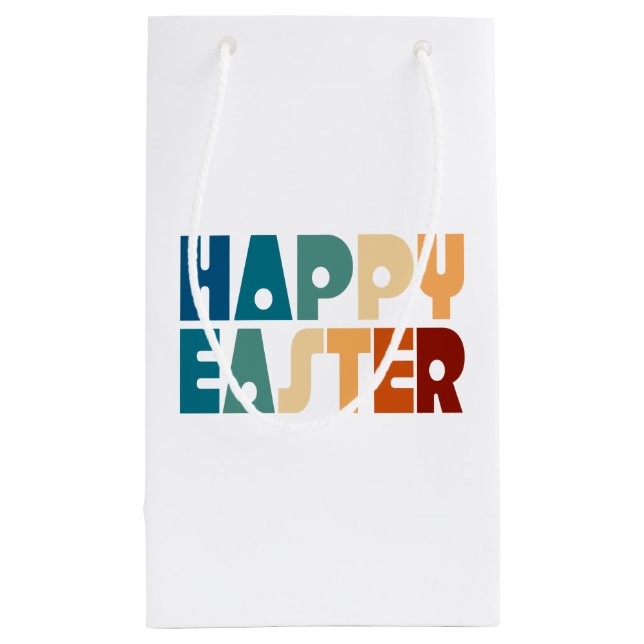 Tipografía de Pascua Feliz Retro | Bolsa de regalo (Reverso)