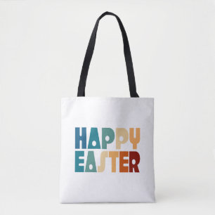 Tipografía de Pascua Feliz Retro Bolso de tela