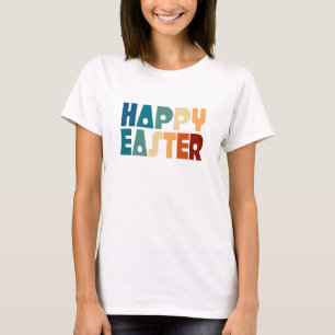 Tipografía de Pascua Feliz Retro Camisa