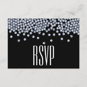 Tipografía de Purpurina de diamantes Boda RSVP