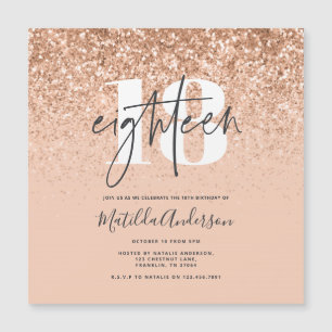 Tipografía de purpurina de melocotón moderno de 18