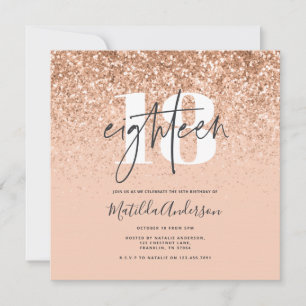 Tipografía de purpurina de melocotón moderno de 18