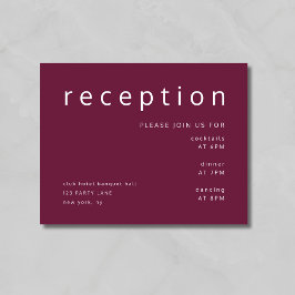 Tipografía de recepción de boda elegante rojo borg