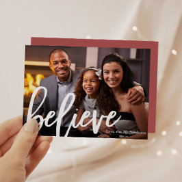 Tipografía de Rosa Elegante Cree Foto Navidad