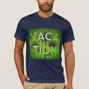 Tipografía de vacaciones Camiseta blanca verde grá