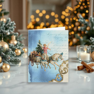 Tipografía de Vagón de Navidad del Ángel Vintage