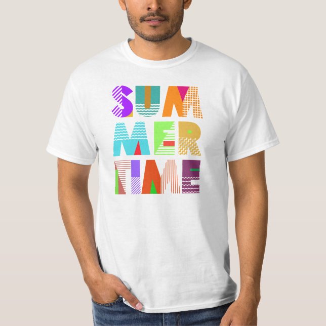 Tipografía de verano camiseta gráfica (Anverso)