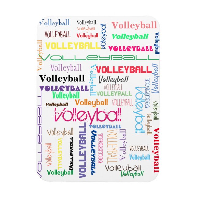 Tipografía de voleibol imán de fotografía flexible (Vertical)