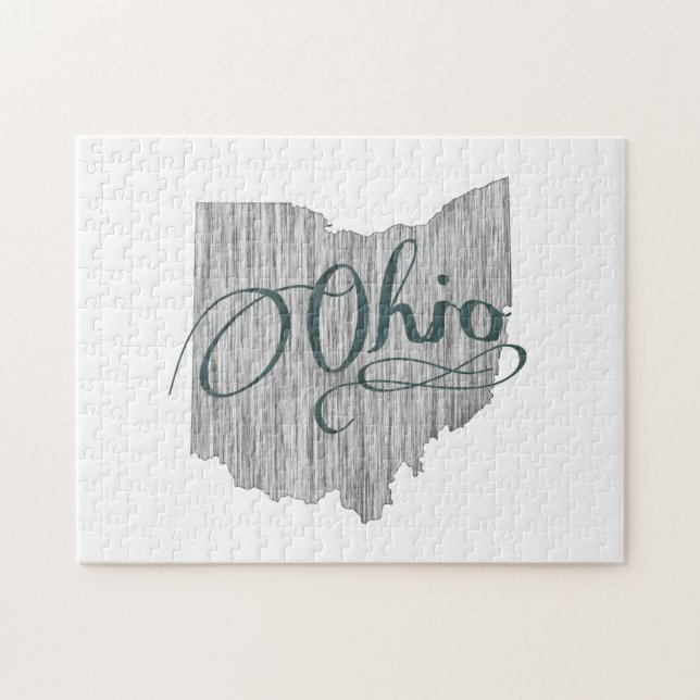Tipografía del estado de Ohio Rompecabezas (Horizontal)