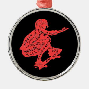 Tipografía del skateboard - Ornamento de Navidad