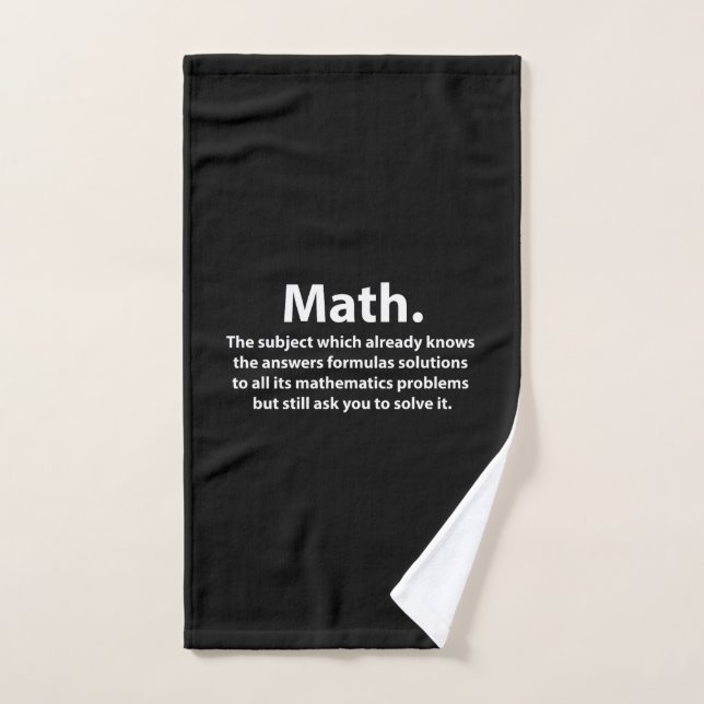 Tipografía Divertida de Matemáticas  (Toalla de mano)