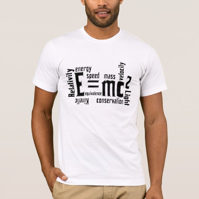 Tipografía e=mc2 de las camisetas del científico (Anverso)
