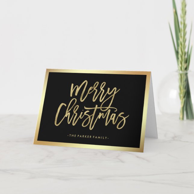 Tipografía elegante de Faux Gold | Feliz Navidad (Anverso)