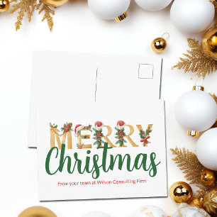 Tipografía elegante de Feliz Navidad personalizada