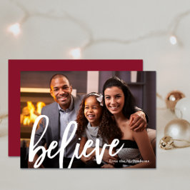 Tipografía Elegante de Frambuesa Navidad Cree Foto