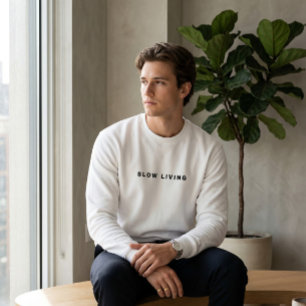 Tipografía elegante de Slow Living, Sudadera con c