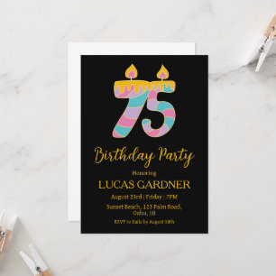 tipografía elegante invitaciones de 75 años