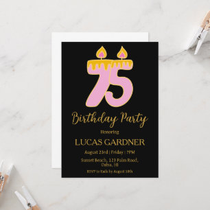 tipografía elegante invitaciones de 75 años