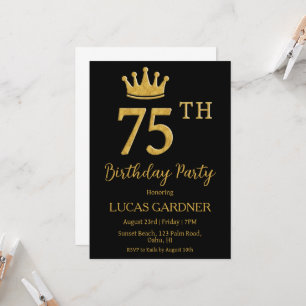 tipografía elegante invitaciones de 75 años