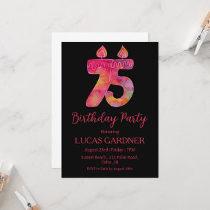 tipografía elegante invitaciones de 75 años