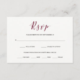 Tipografía elegante | Marsala RSVP con elección de