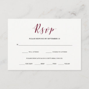 Tipografía elegante Marsala RSVP con elección de