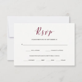 Tipografía elegante | Marsala RSVP con elección de