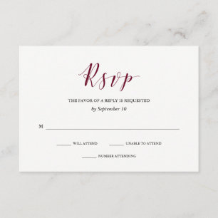 Tipografía elegante Marsala Wedding RSVP