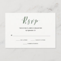 Tipografía elegante | Profunda Boda Verde RSVP