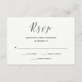 Tipografía elegante | Profunda Boda Verde RSVP