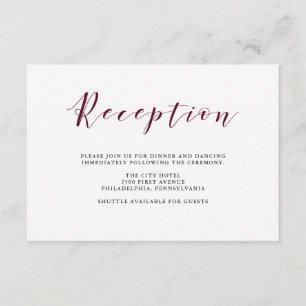 Tipografía elegante   Recepción de boda Marsala