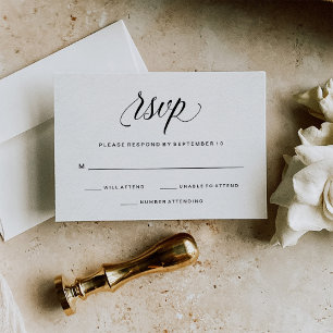 Tipografía elegante sobre papel acuático RSVP
