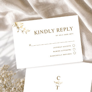 Tipografía elegante, Tarjeta de respuesta de boda