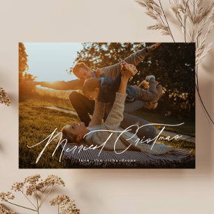Tipografía elegante Una foto Feliz Navidad