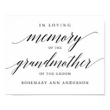 Tipografía en memoria de  señal de boda conmemorat