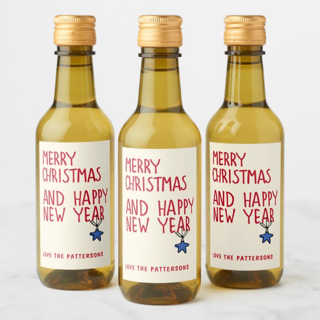 Tipografía Feliz Navidad Año Nuevo (Botellas)